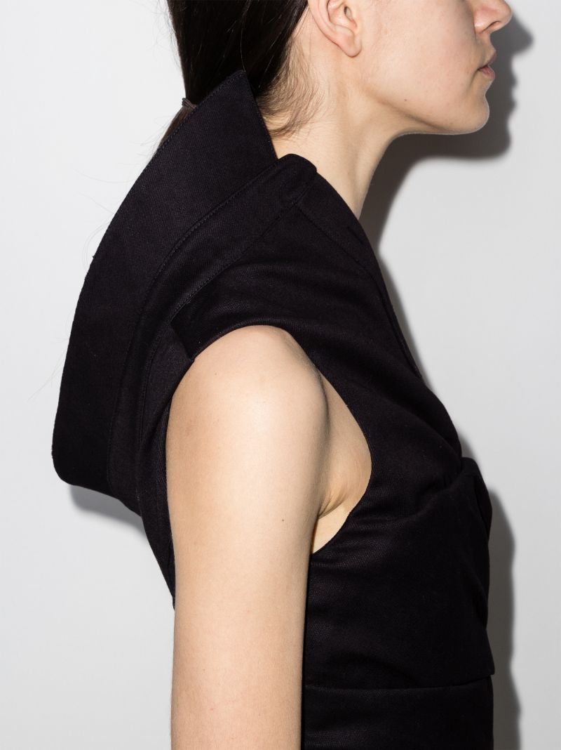 One Shoulder Frayed Denim Dress