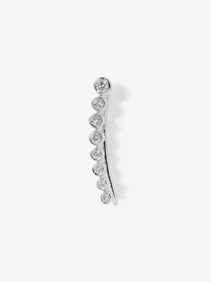 14k White Gold Crawler Diamond Earring