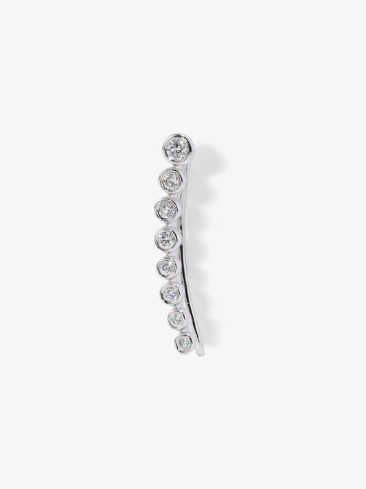 14k White Gold Crawler Diamond Earring