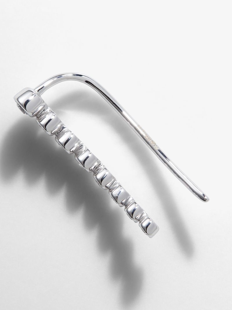14k White Gold Crawler Diamond Earring