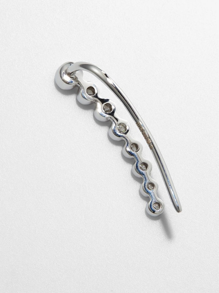 14k White Gold Crawler Diamond Earring