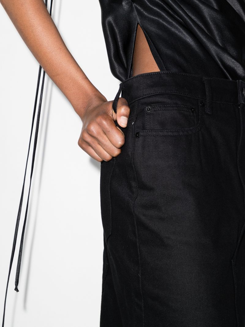 Frayed Asymmetric Denim Skirt