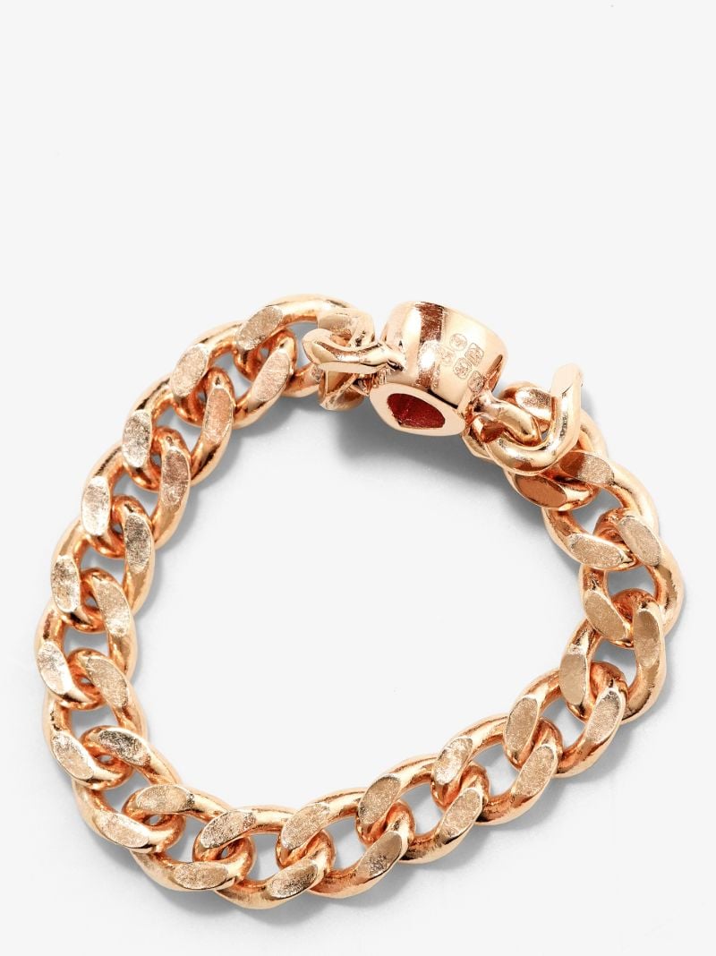 14k Rose Gold Chain Ruby Ring