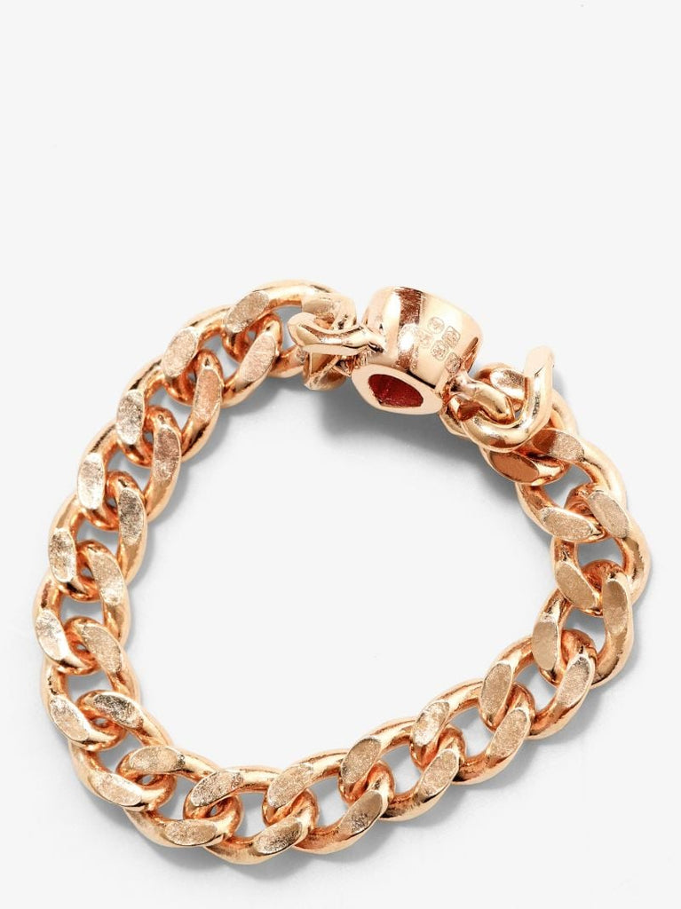 14k Rose Gold Chain Ruby Ring