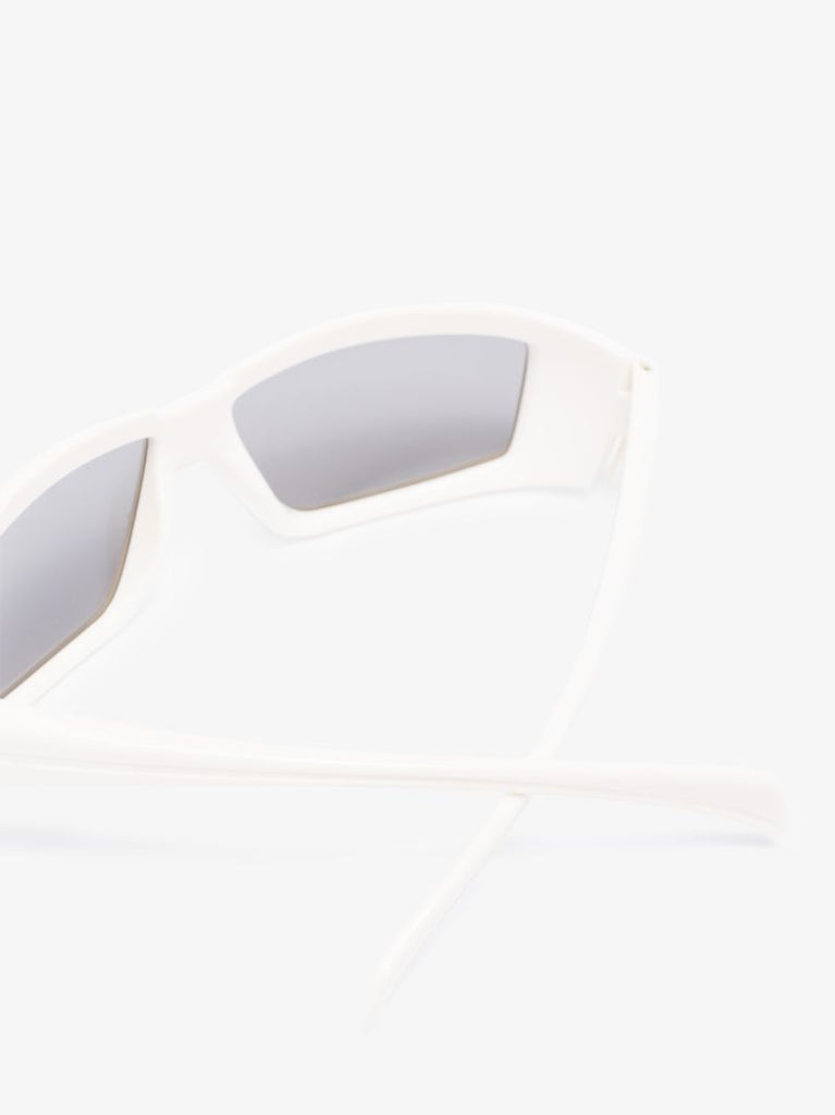 Grey Clear Frame Rectangular Sunglasses