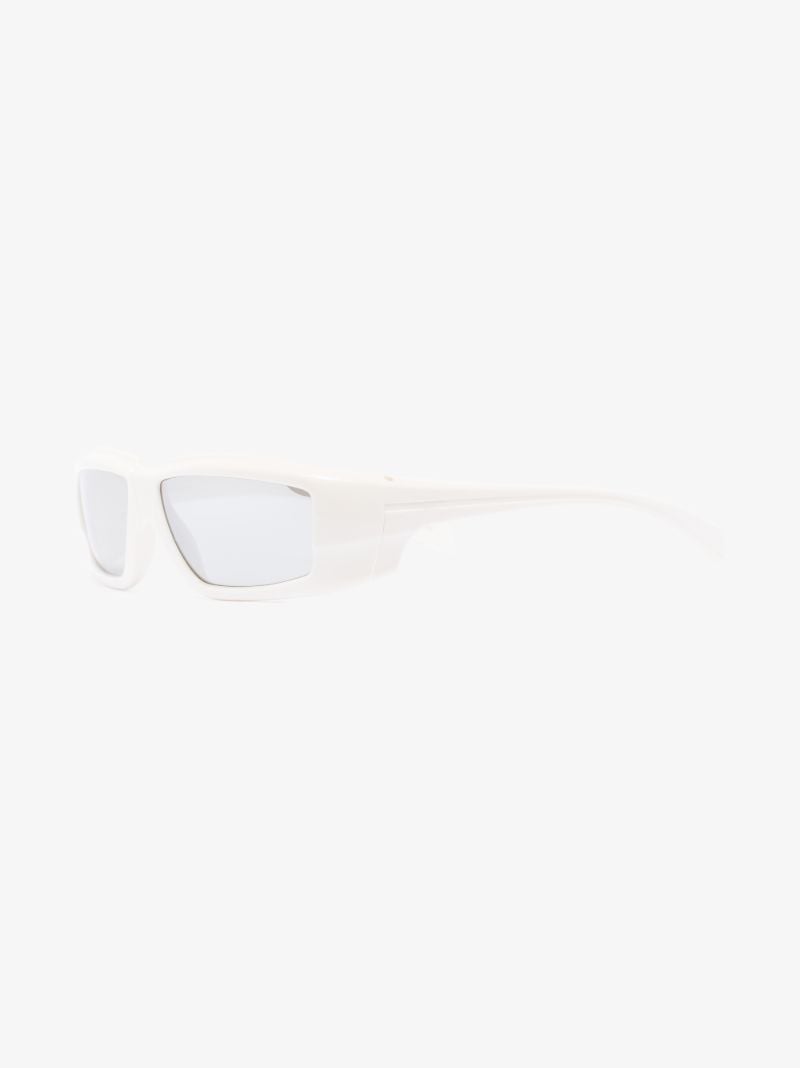 Grey Clear Frame Rectangular Sunglasses