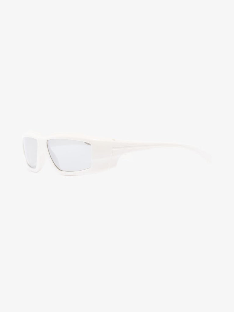 Grey Clear Frame Rectangular Sunglasses