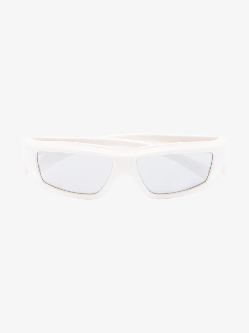 Grey Clear Frame Rectangular Sunglasses