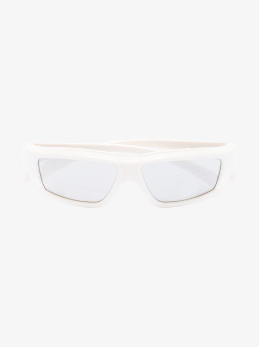 Grey Clear Frame Rectangular Sunglasses