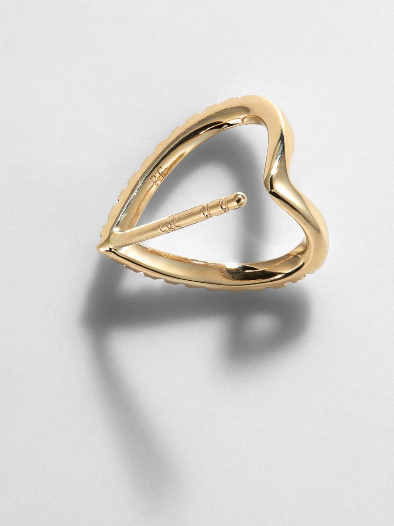 14k Yellow Gold Wishbone Diamond Earring