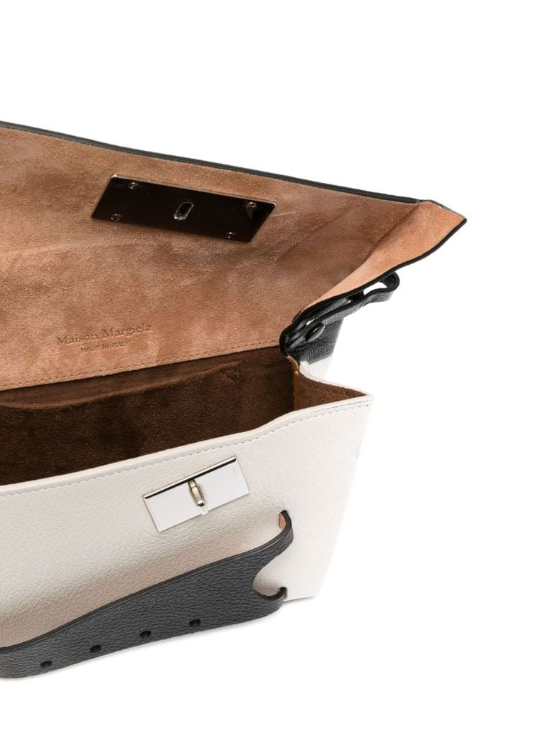 White Snatched Leather Tote Bag