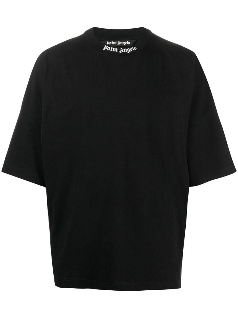 Black Logo Print Cotton T-shirt