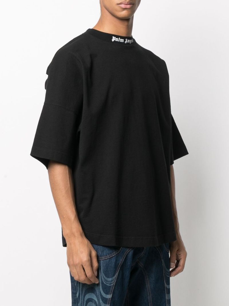 Black Logo Print Cotton T-shirt