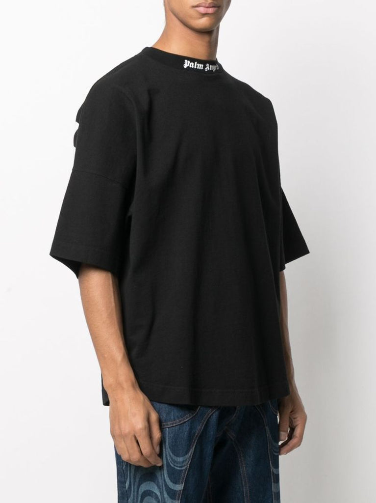 Black Logo Print Cotton T-shirt