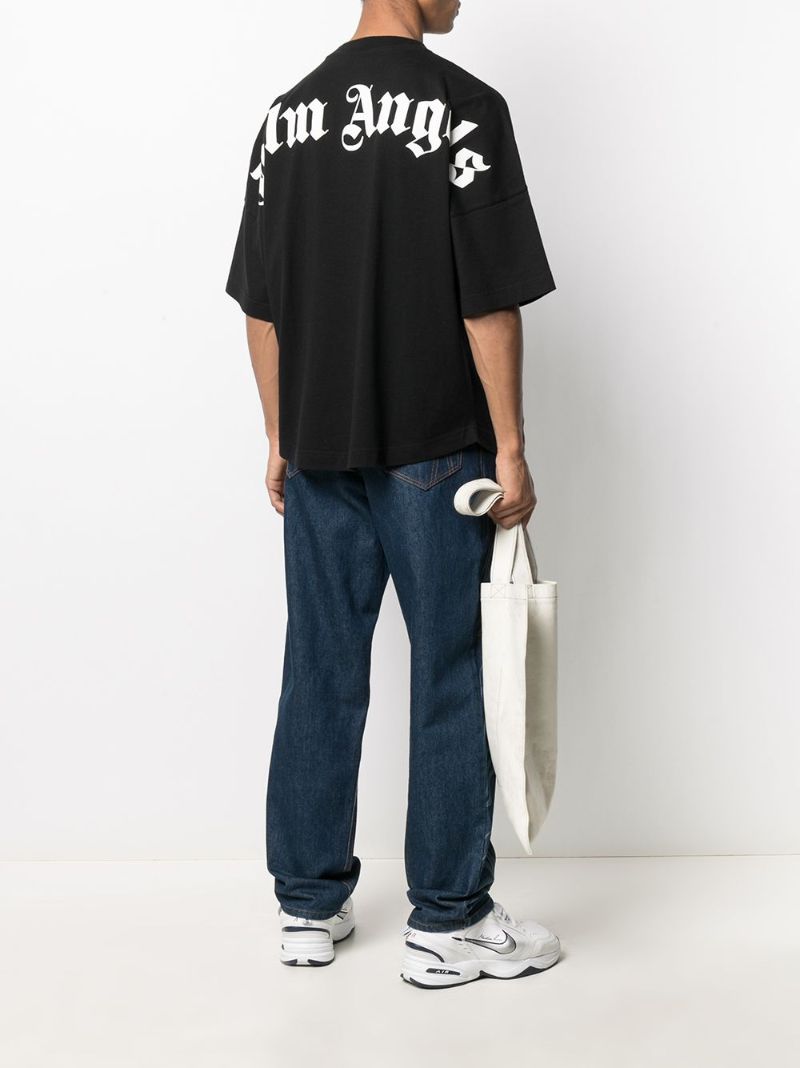 Black Logo Print Cotton T-shirt