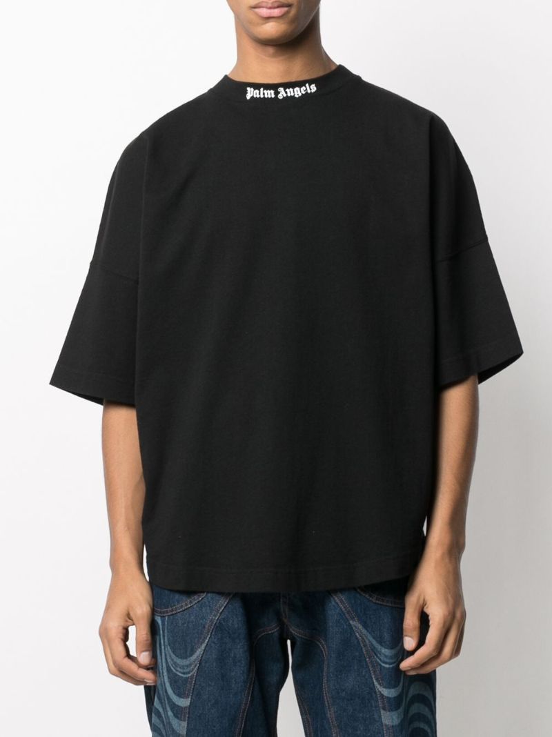 Black Logo Print Cotton T-shirt