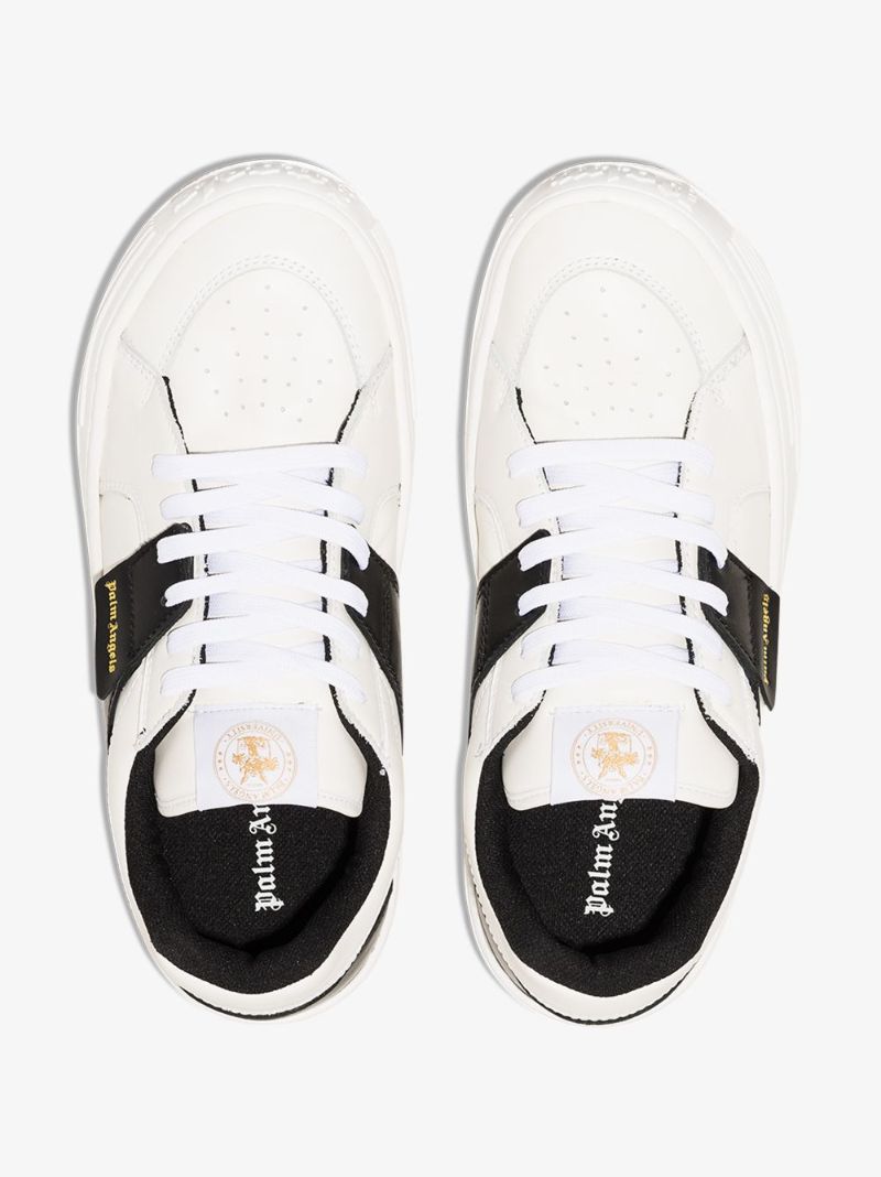 White Snow Low Top Leather Sneakers