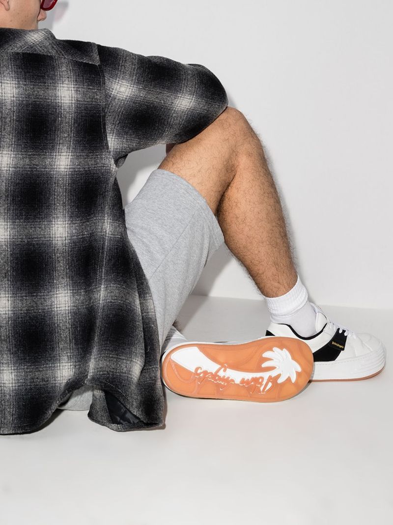 White Snow Low Top Leather Sneakers