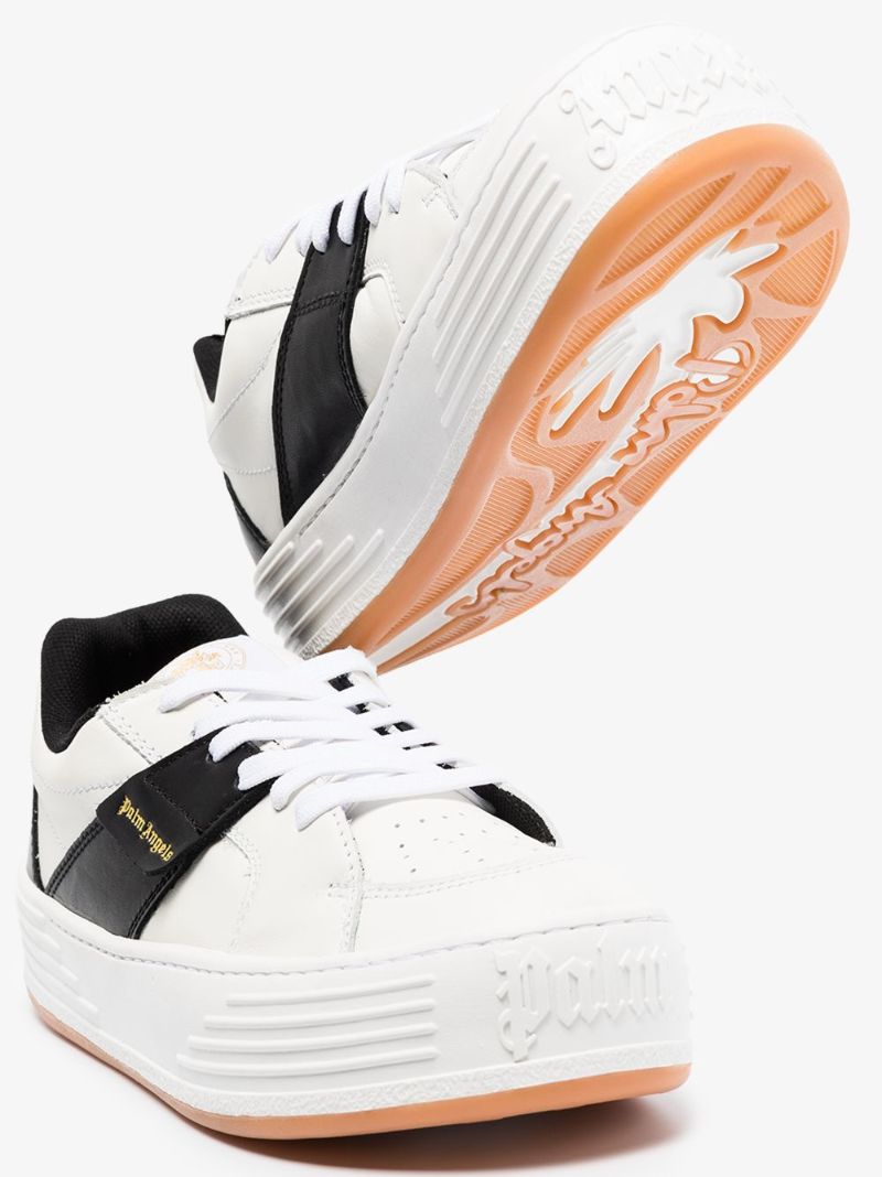 White Snow Low Top Leather Sneakers
