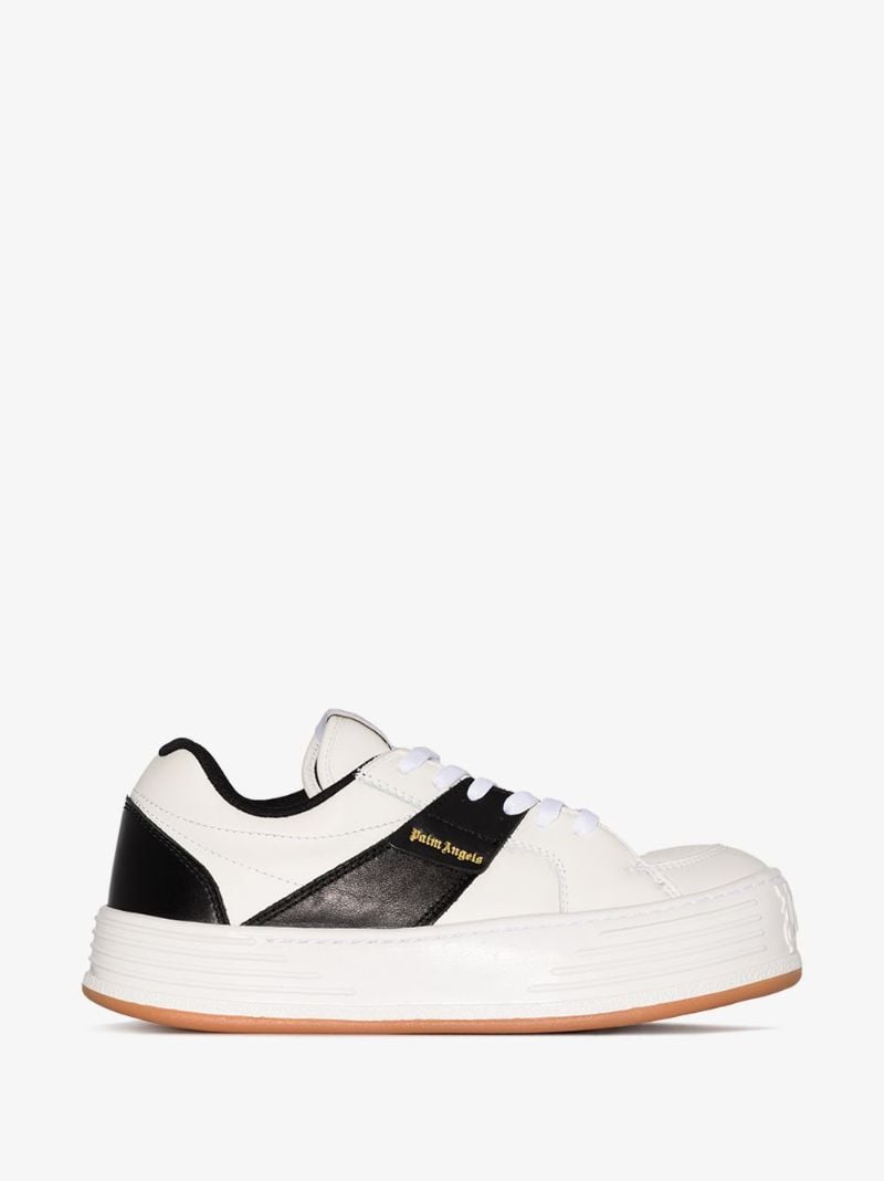 White Snow Low Top Leather Sneakers