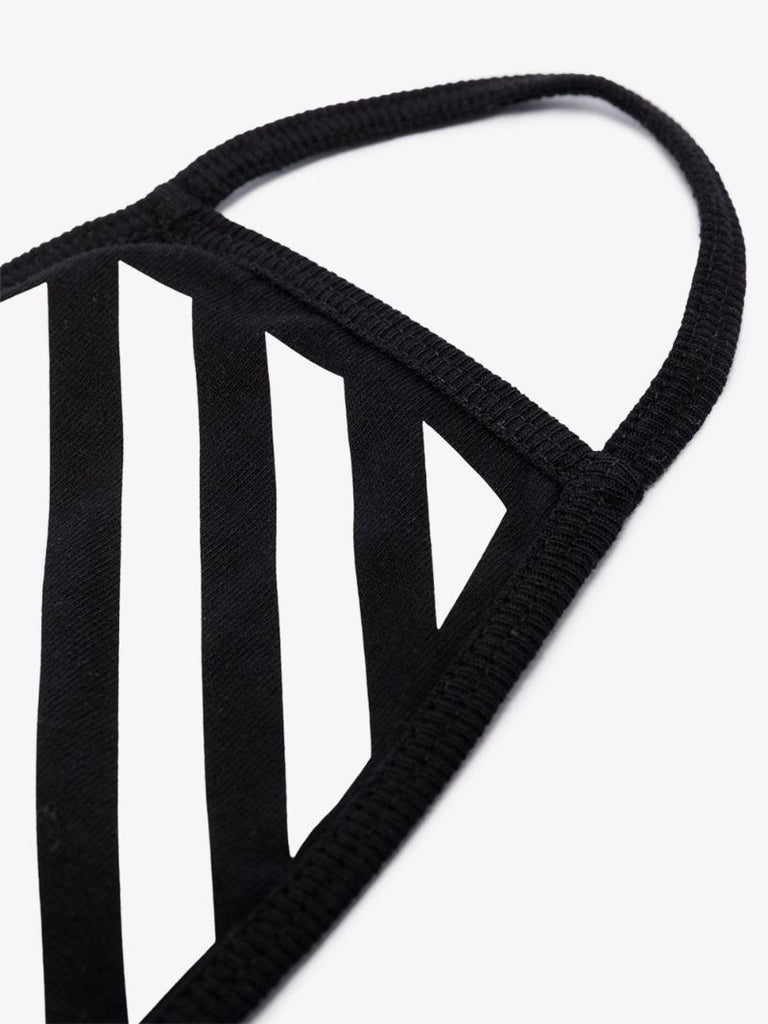 Black and White Diagonal Striped Face Mask