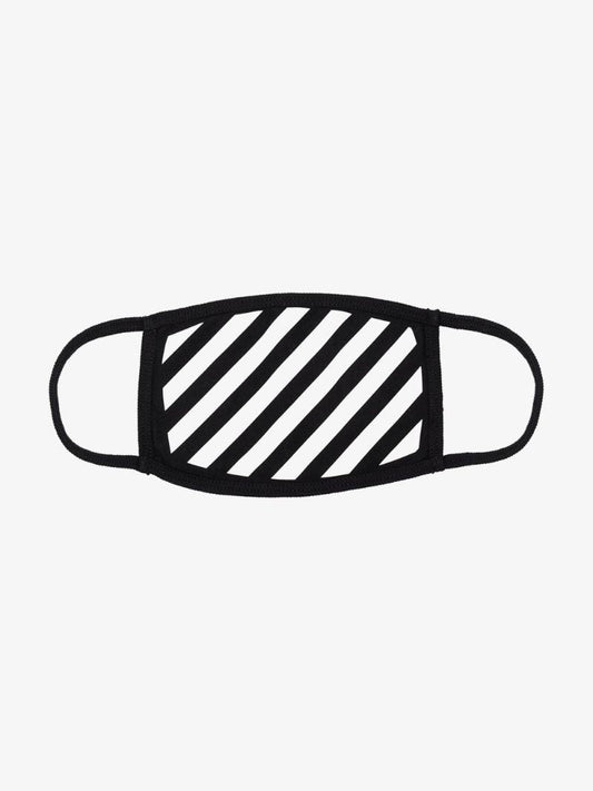 Black and White Diagonal Striped Face Mask