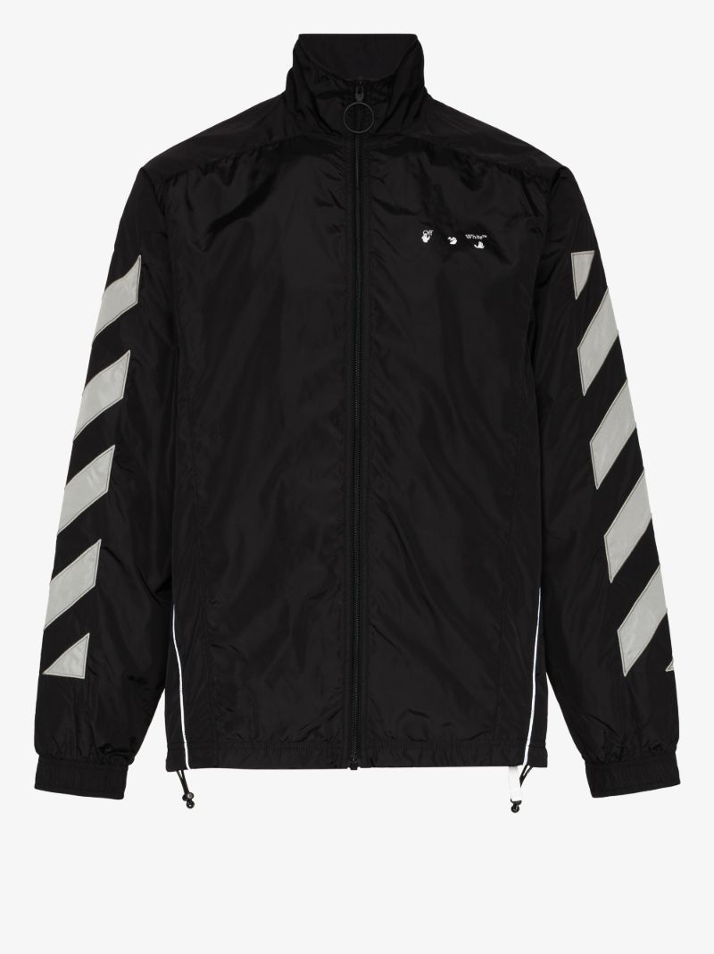 Black Diagonal Stripe Print Jacket