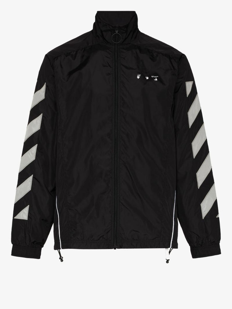 Black Diagonal Stripe Print Jacket