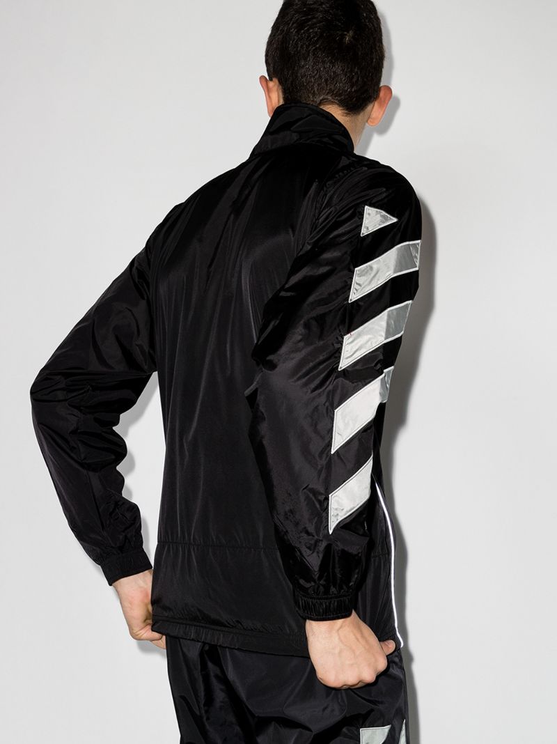 Black Diagonal Stripe Print Jacket