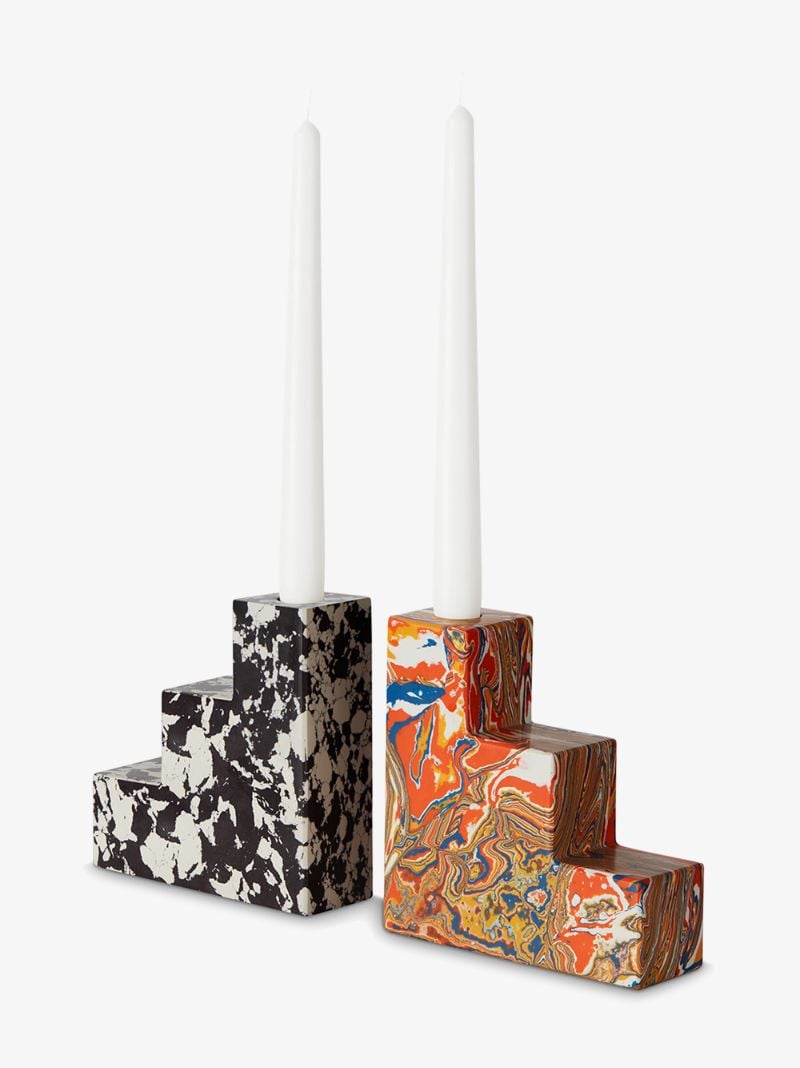 Multicoloured Swirl Stepped Bookend Set