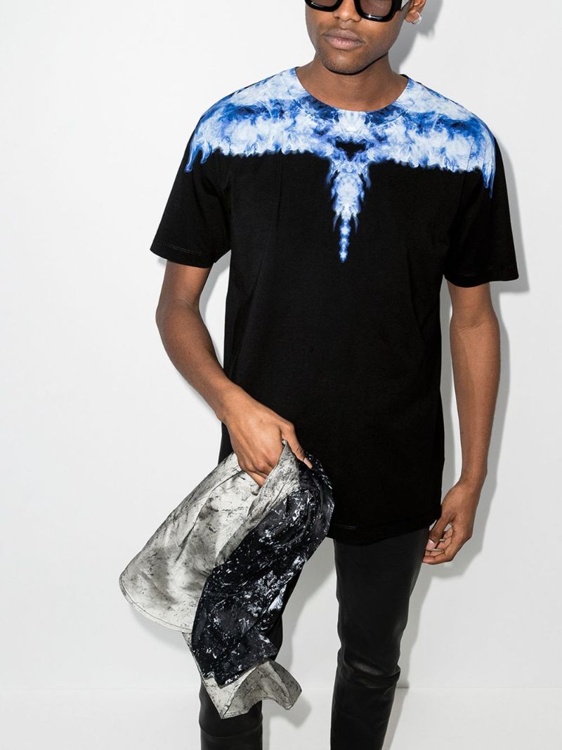Smoke Wings Print Cotton T-shirt