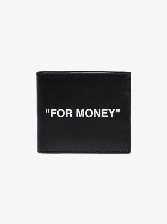 Black Quote Leather Bifold Wallet