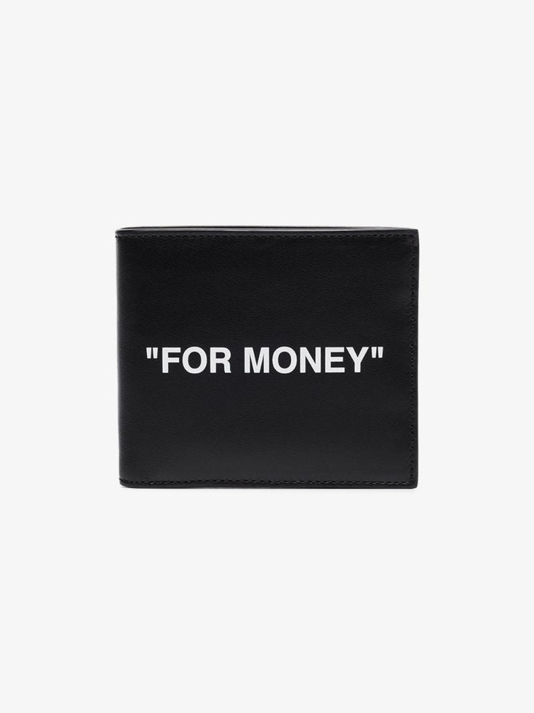 Black Quote Leather Bifold Wallet