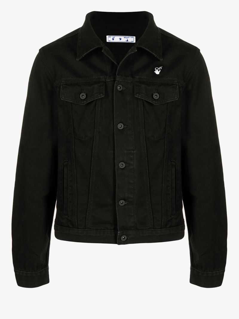 Black Mona Lisa Print Denim Jacket