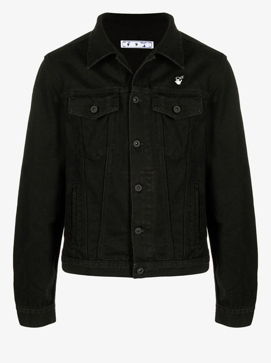 Black Mona Lisa Print Denim Jacket