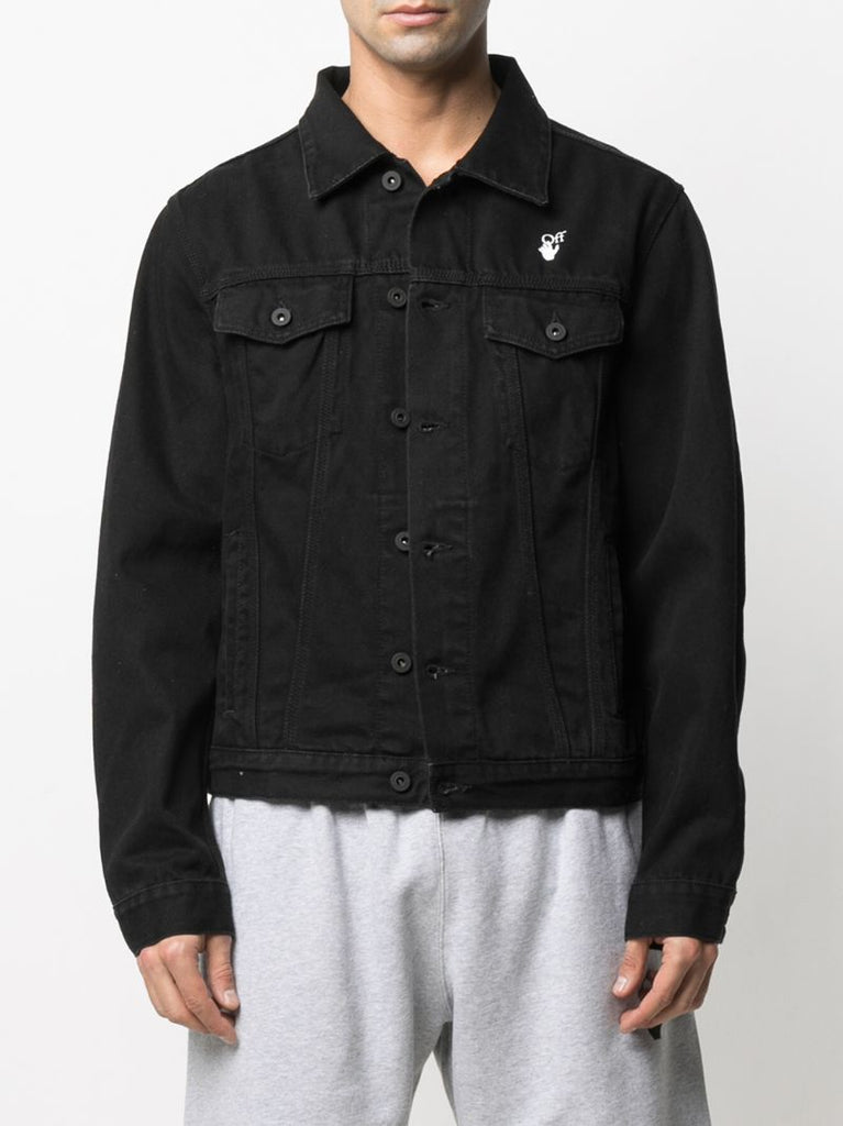 Black Mona Lisa Print Denim Jacket