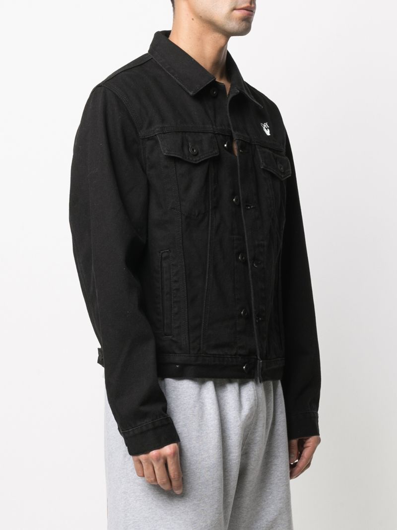 Black Mona Lisa Print Denim Jacket