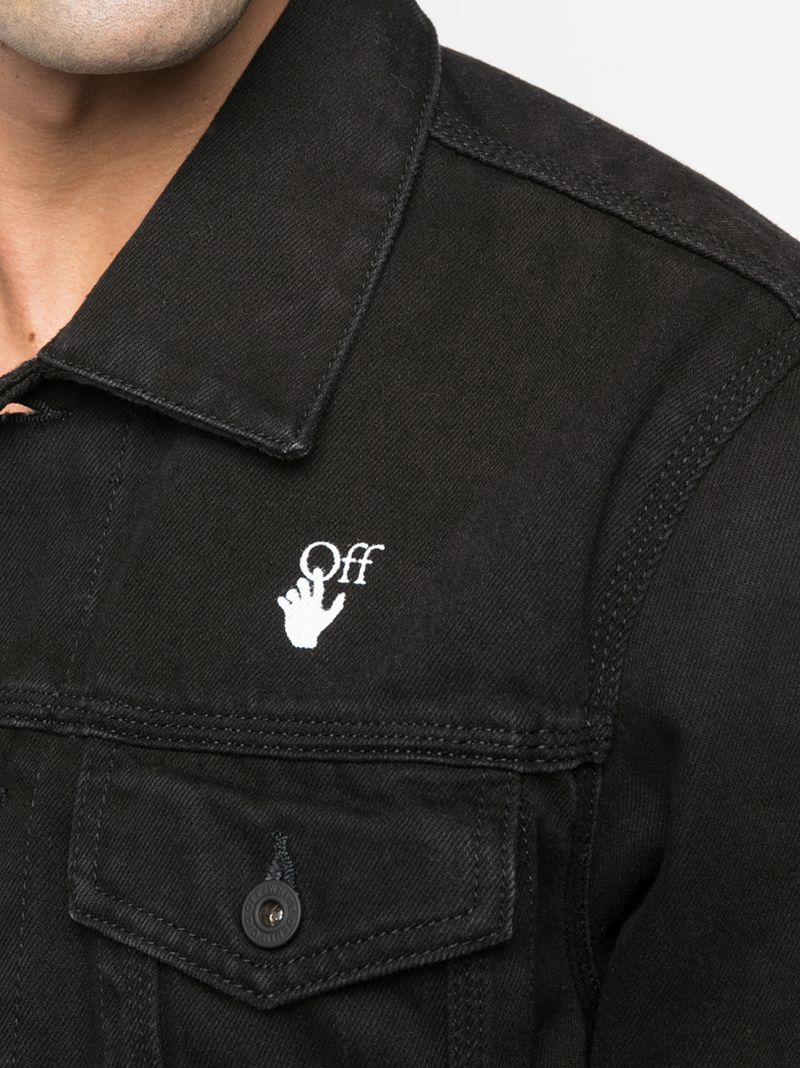Black Mona Lisa Print Denim Jacket