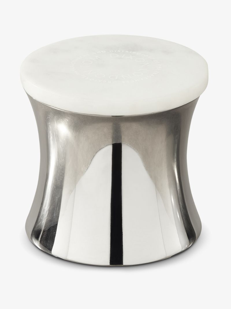 Silver Tone and White Royalty Medium Candle