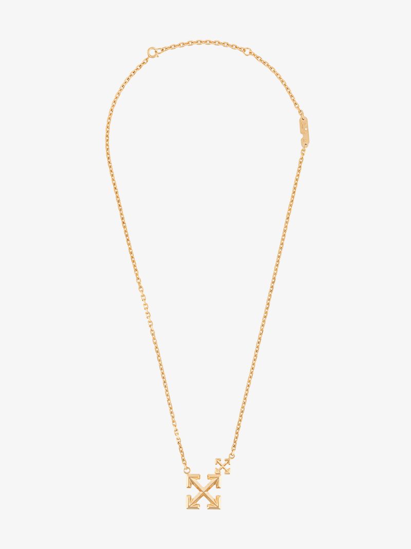 Gold Tone Double Arrows Necklace