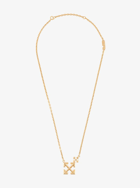 Gold Tone Double Arrows Necklace