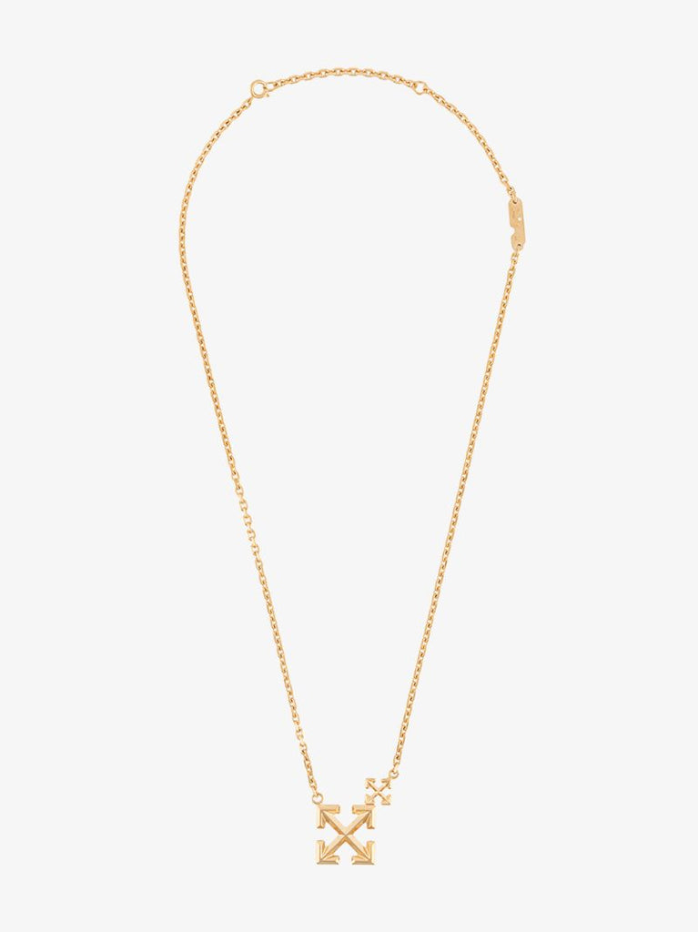 Gold Tone Double Arrows Necklace