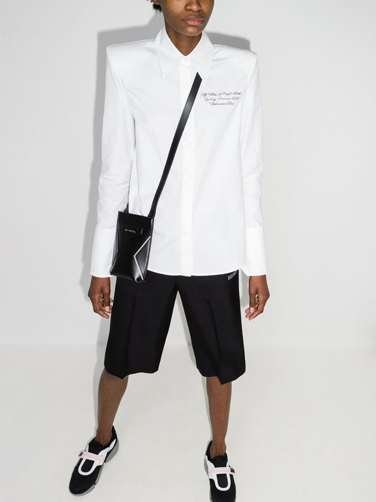 Black Tailored Logo Print Shorts