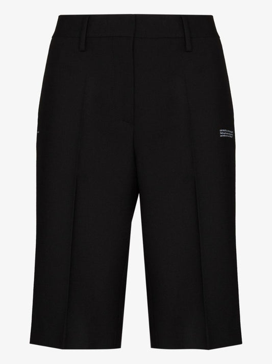 Black Tailored Logo Print Shorts