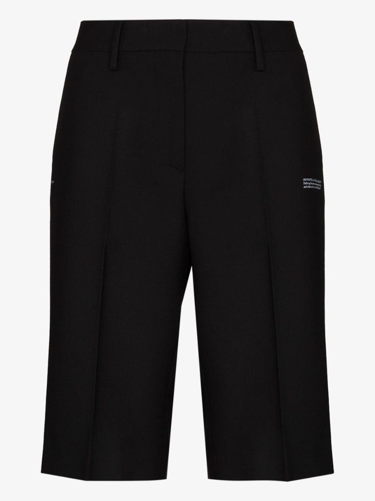 Black Tailored Logo Print Shorts