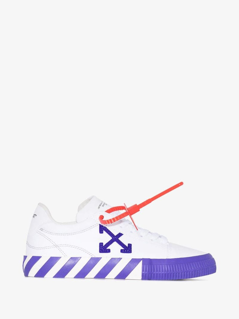 White Vulcanised Low Top Sneakers
