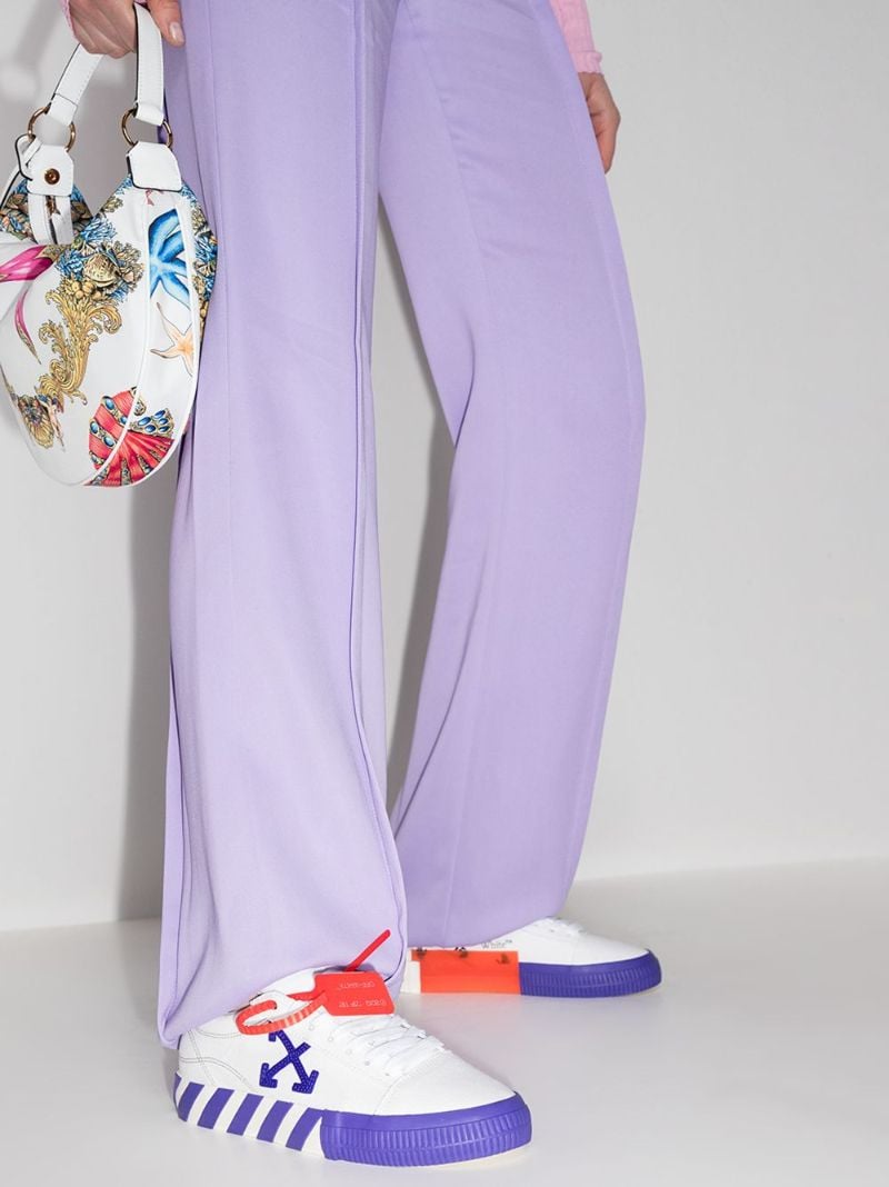 White Vulcanised Low Top Sneakers