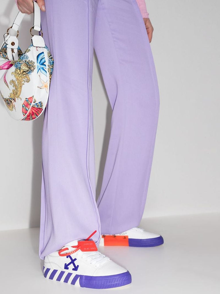 White Vulcanised Low Top Sneakers