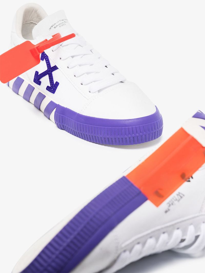 White Vulcanised Low Top Sneakers