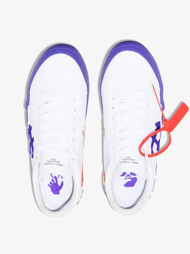 White Vulcanised Low Top Sneakers